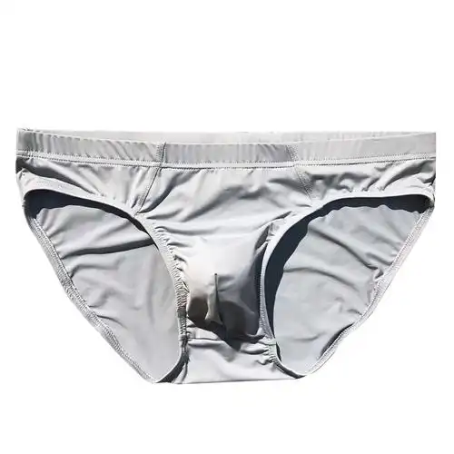 2条装新款超柔冰丝一片式三角裤 男透气性感低腰青年速干男士内裤