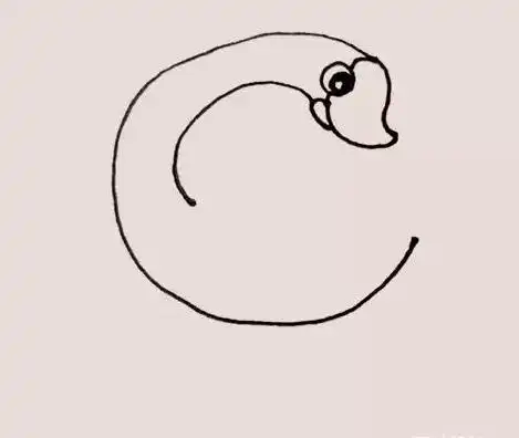 鹅在水中的倒影简笔画