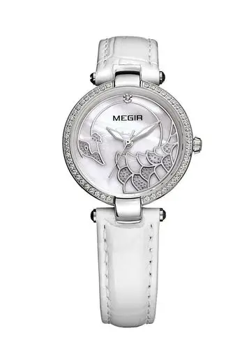 megir 美格尔 heartstrings 心弦系列 石英女士手表 珍珠贝母镶钻