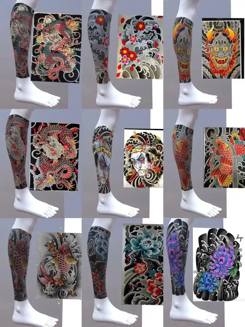 包小腿纹身手稿 老传统包小腿纹身手稿