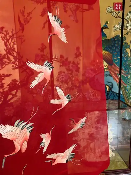 国风审美风雅瑞鹤图刺绣艺术软烟罗77