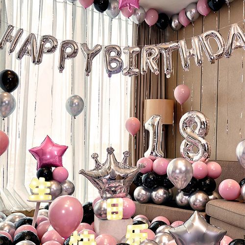 生日快乐会场女神气球派对带灯装饰品创意网红浪漫背景墙场景布置