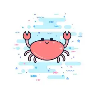 可爱的卡通螃蟹字符照片