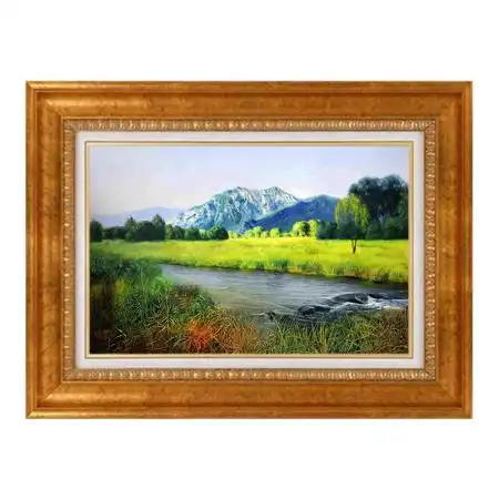 金京秀《上善若水》一级画家风景油画横幅带框