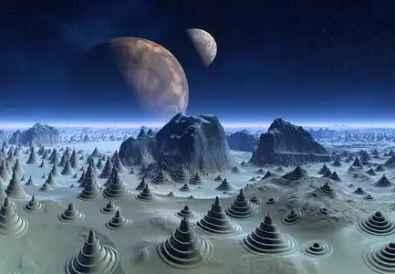 外星人的星球-3d 呈现的景观照片