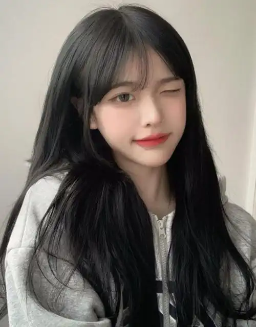 假发女长发全头套自然仿真长直发气质修脸网红空气刘海黑色假发套的的