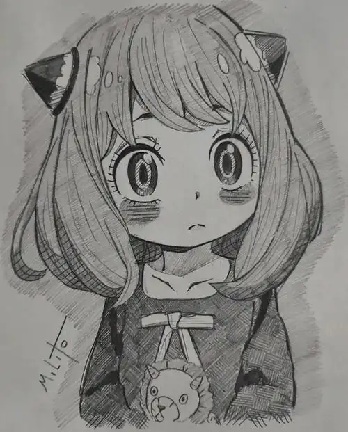 超萌漫画女孩手绘铅笔稿 | 动漫人物