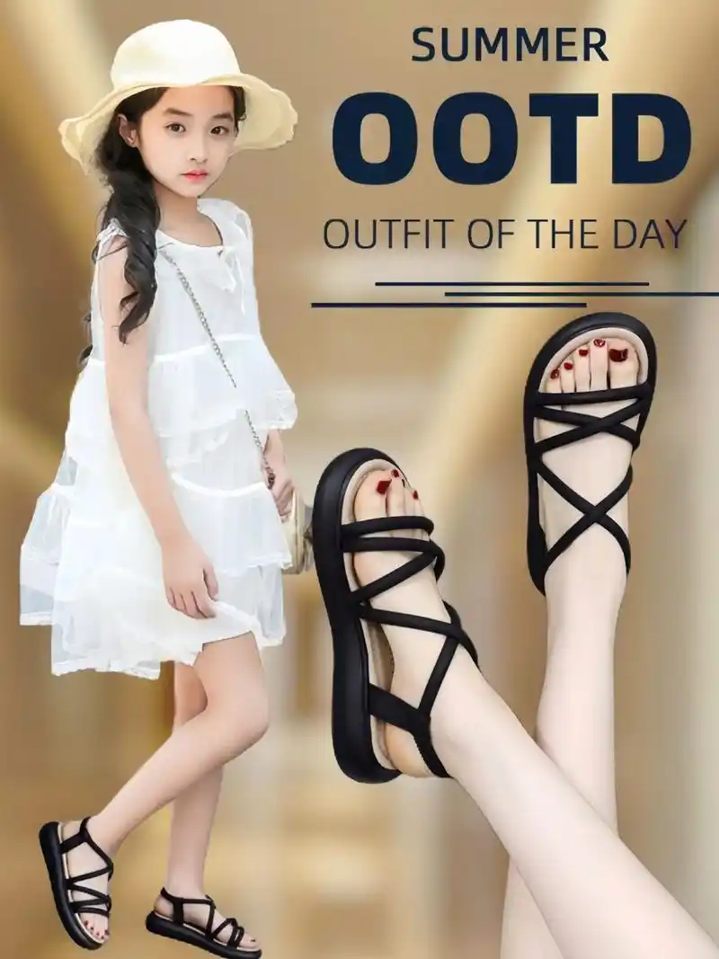 女童夏季凉鞋 #好穿不累脚 辣妈帅爸们～97夏季女童平底凉鞋来了