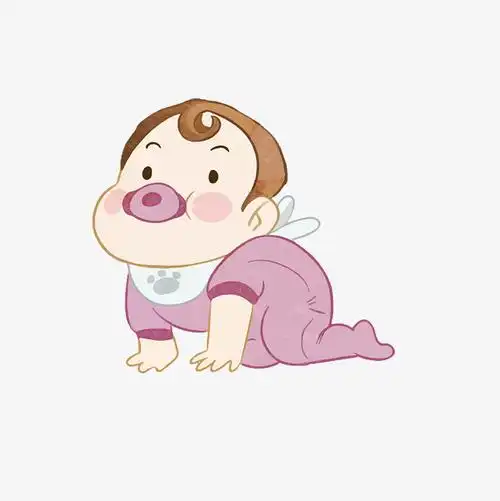 宝宝可爱爬行的宝宝矢量素材