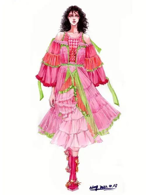 服装设计手绘春夏的色彩