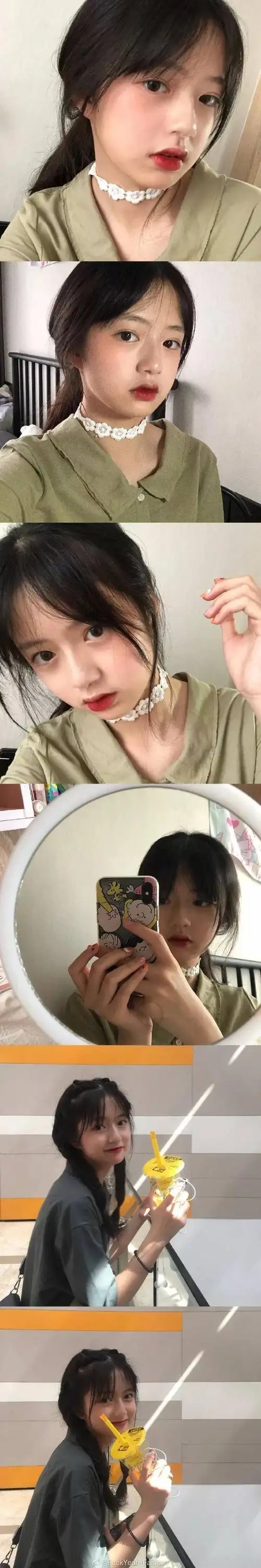 15岁的可爱女孩 双下巴真可爱