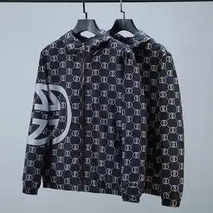 lv lywd外套韩版褂子春秋款网红修身印花夹克男外衣精神小伙装