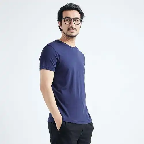 夏季男士短袖t恤 纯色纯棉圆领打底衫休闲情侣体恤男半袖