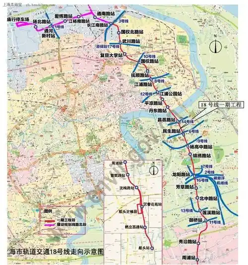 上海地铁18号线运行线路示意图