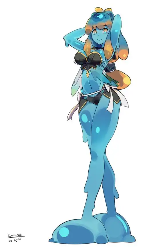 绿史莱姆娘live2d一条龙 - 米画师