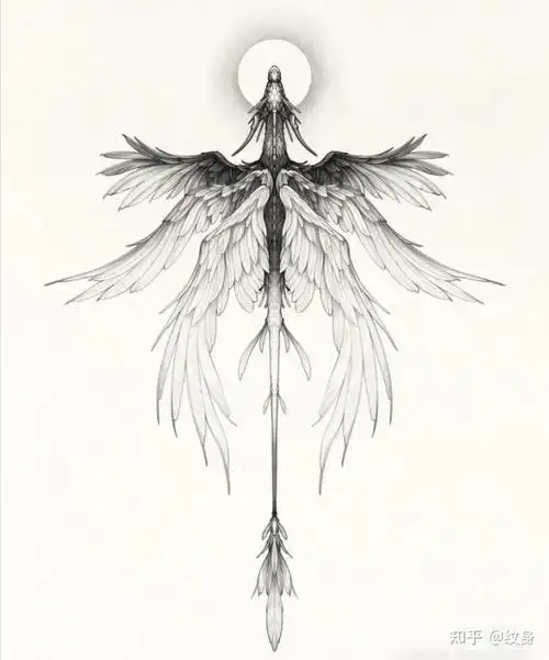 天使纹身手稿图案 恶魔纹身手稿 翅膀纹身素材 - 知乎