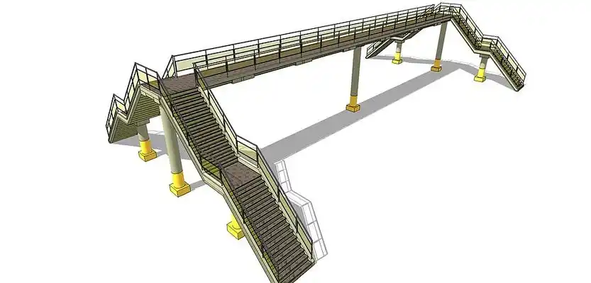 简约h型人行天桥su模型