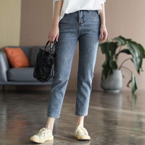 女士铅笔七分裤牛仔裤