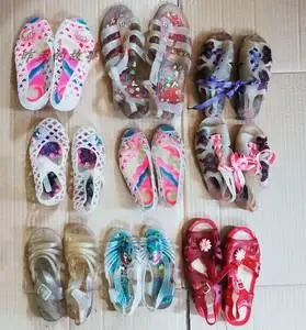 怀旧老库存 80-90年代 儿童 塑料凉鞋 女童 水晶鞋