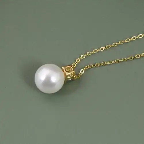 严选戴妃同款18k金项链微镶锆石施家珍珠吊坠高品质锁骨链精致款