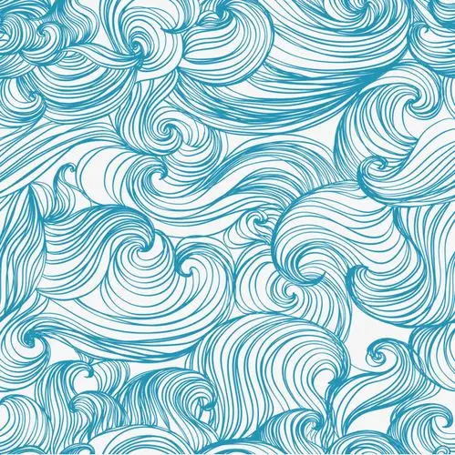 矢量中国风海浪花纹底纹免扣元素设计