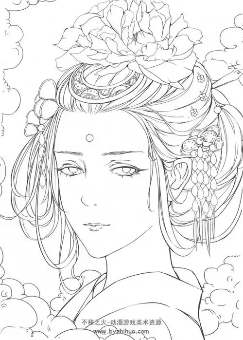 中式古风线稿美术绘画素材合集 百度网盘下载 245p 308mb