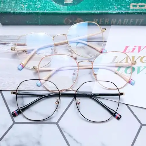 复古多边形新潮眼镜框批发 插芯脚大框近视镜 ins网红同款眼镜架-报价