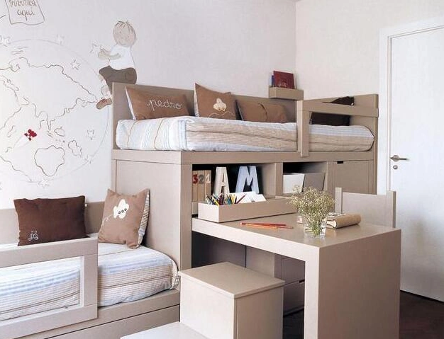 两孩子一个房间怎么放床 姐弟一个卧室怎样隔断设计