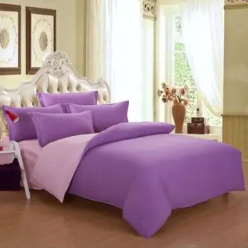 新品套件 纯色双拼芦荟棉 活性印染素色双拼套件包邮 紫色