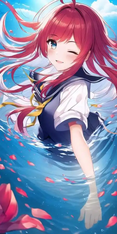 水手服少女#ai绘画 #二次元 #图文伙伴计划 #动漫 #壁 - 抖音