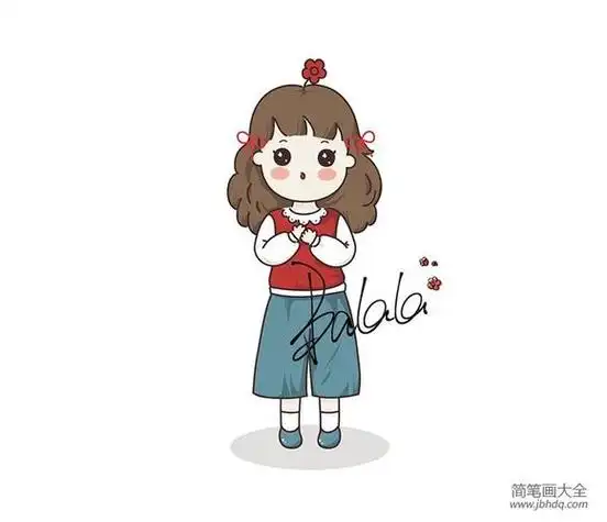 韩风简笔画可爱头像女生女生扎马尾背影简笔画卡通素描小女孩背影头像