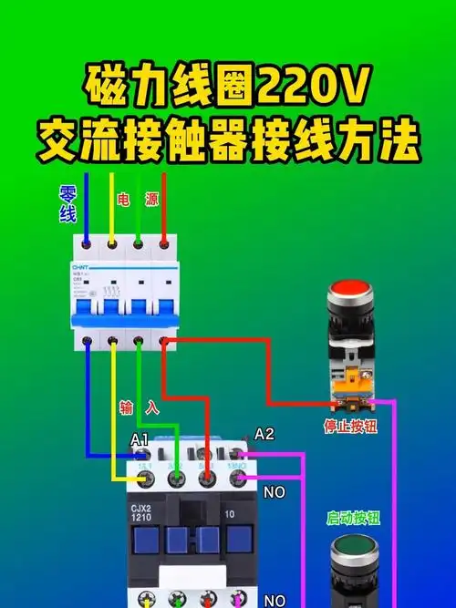 磁力线圈220v交流接触器接线方法