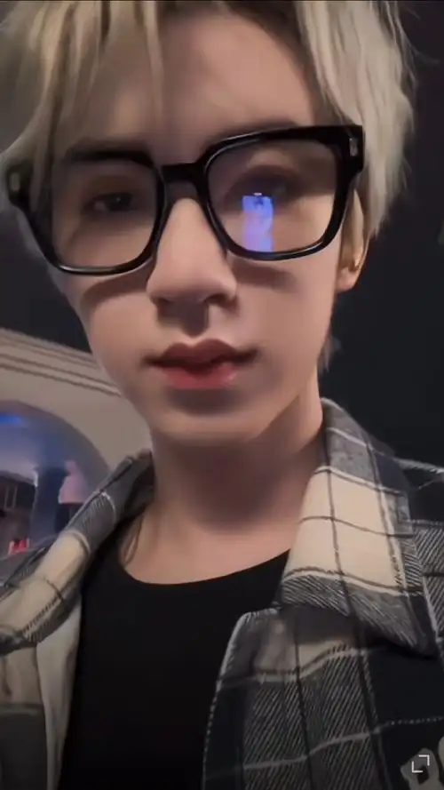 贺峻霖黑眼镜框造型