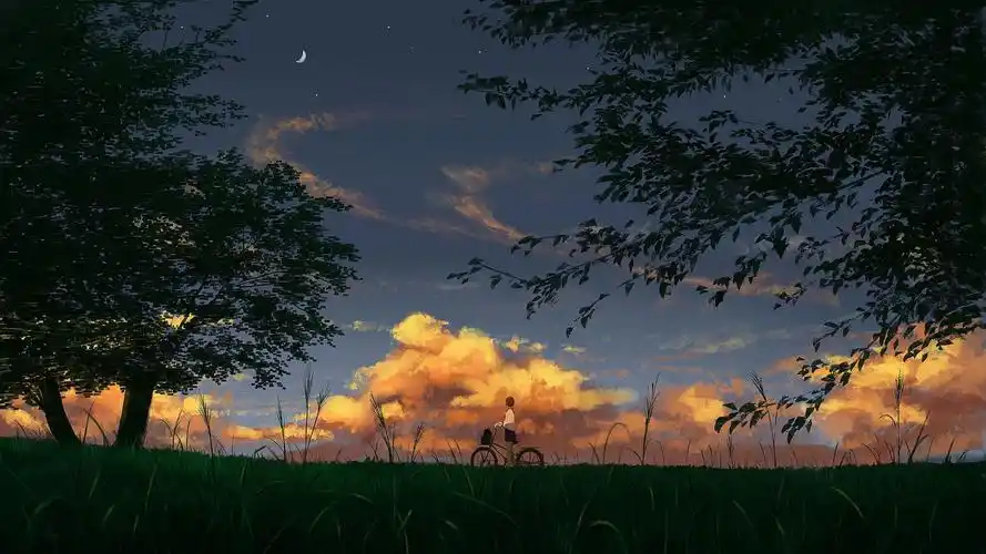 文案-朝阳不暮晚归,人间不欢离愁