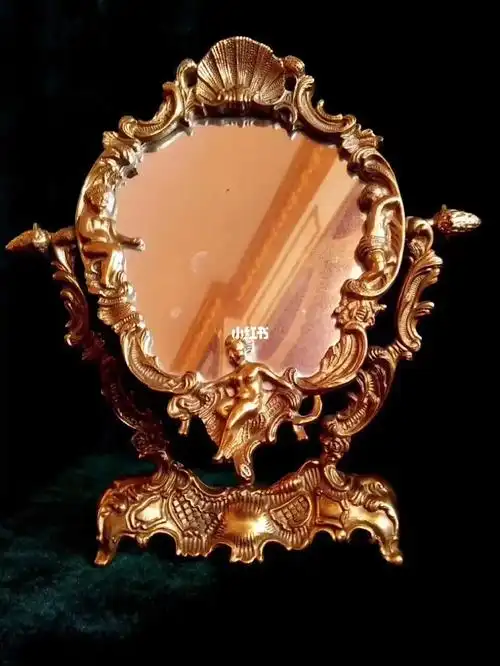 黄铜鎏金天使梳妆镜