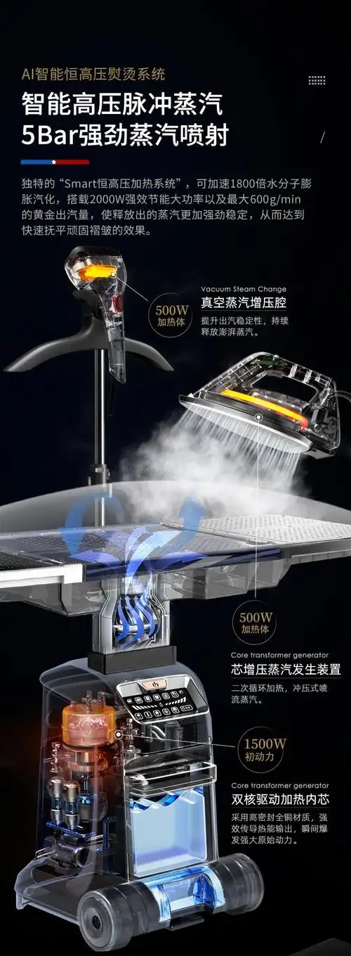 oja智能挂烫机家用蒸汽新款全自动熨斗立式熨烫机商用服装店专用 - 爱