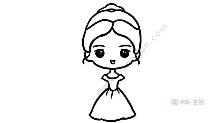 夏天公主头简笔画