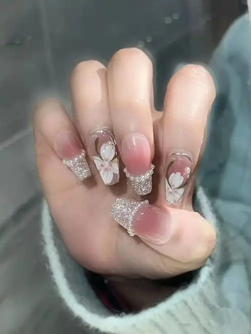 玛卡巴卡桃夭冰茶美甲贴片成品纯欲腮红甲穿戴甲长指甲贴片小红书