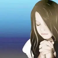 闭眼祈祷的动漫头像点击鼠标右键下载