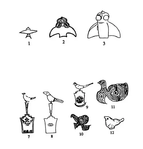 图3 良渚文化的玉鸟和玉璧,玉琮上的"鸟立神坛"类图像继续浏览:1|2|3