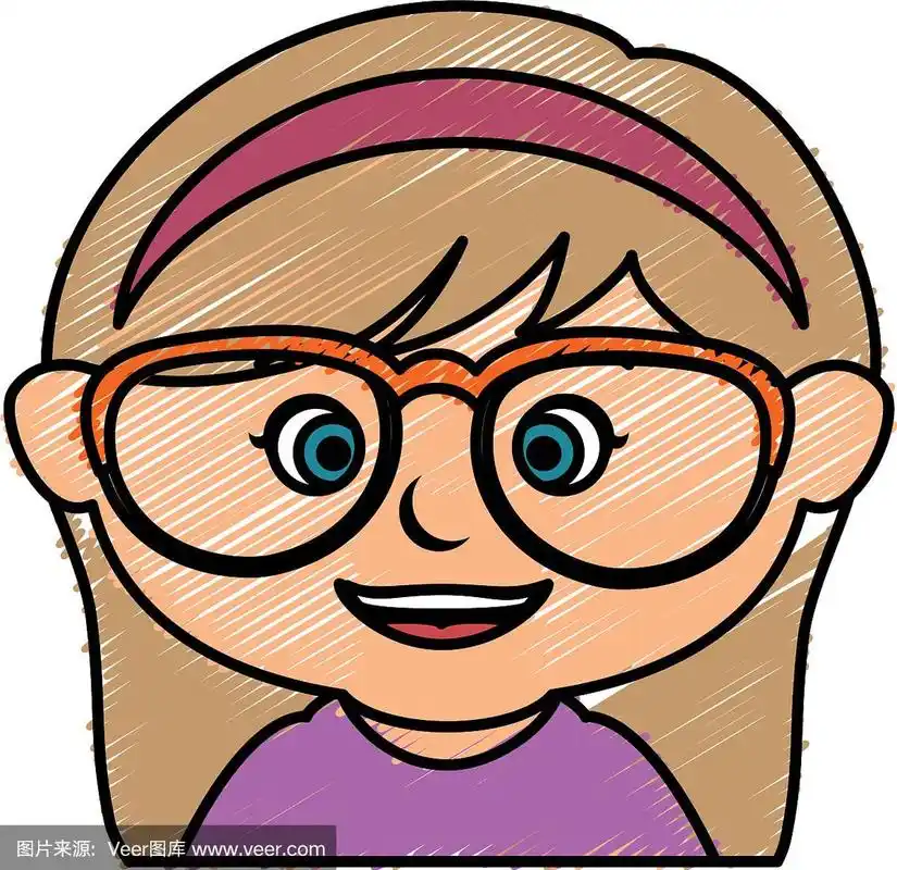 戴眼镜的可爱小女孩