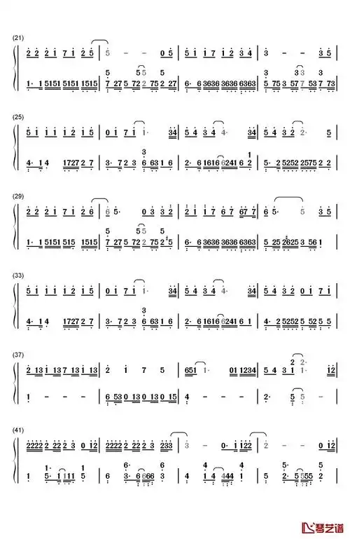 怎么了钢琴简谱-数字双手-周兴哲2