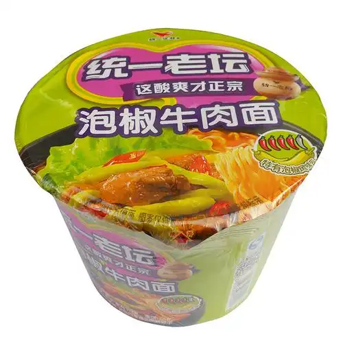 统一 老坛泡椒牛肉面 泡面方便面 桶装面 112gx12桶整箱包邮