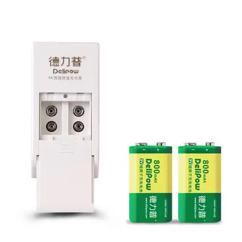 9v充电电池 锂电池_德力普9v充电电池锂电池 充电器套装无线话筒万用