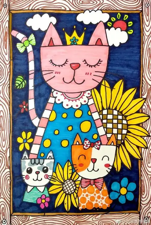 色彩丰富的儿童画范画作品～儿童画素材超话儿童创意美术超话中国少儿