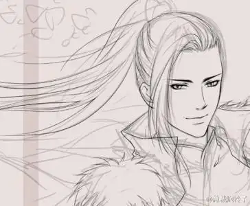 男生人物侧脸简笔画古风