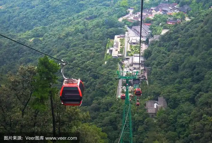 从缆车上可以看到武当山景