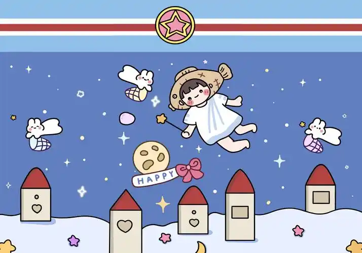 呆萌少女系可爱卡通桌面壁纸_卡通动漫_壁纸下载_美桌网