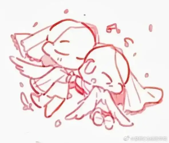 绘画超话#绘画参考##绘画素材#超萌q版双人互动