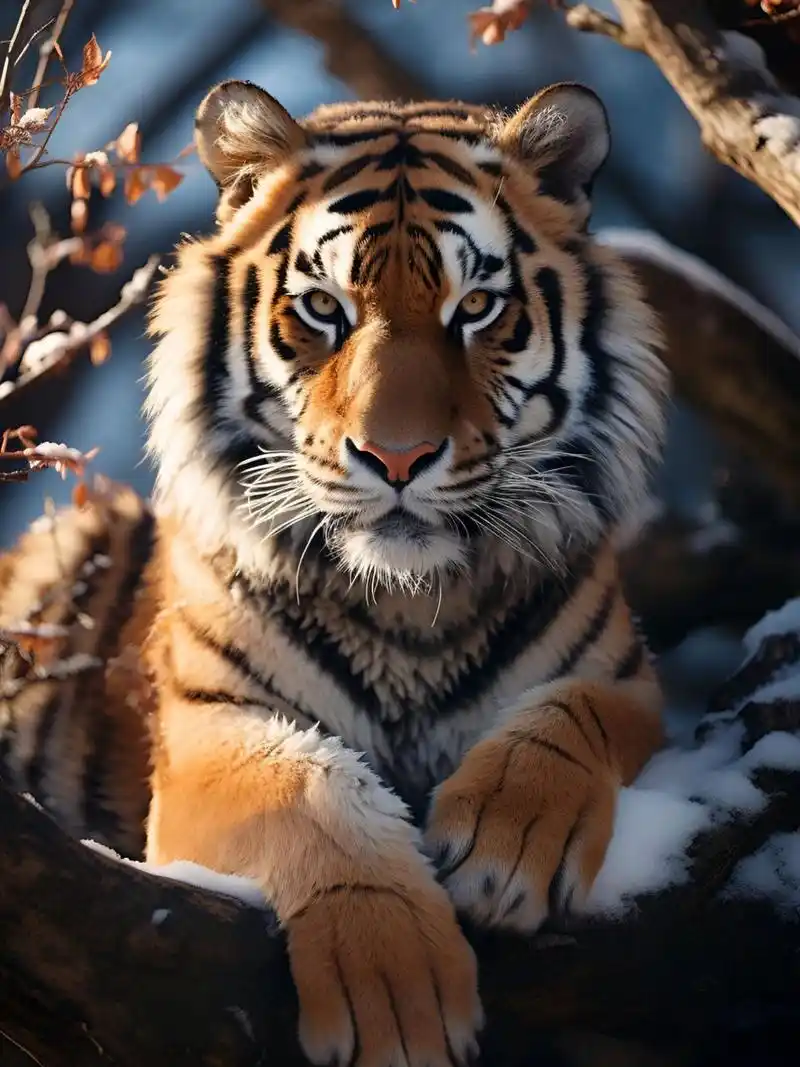 大老虎趴在树根处的姿势,通常可以称为虎蹲.